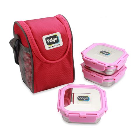 veigo lock n steel lunch box|Buy Veigo Premium Finish Lock N Steel 3 Container with Lunch .